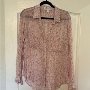 Anthropologie- Cloth & Stone Pink Long Sleeve Button Down Shirt